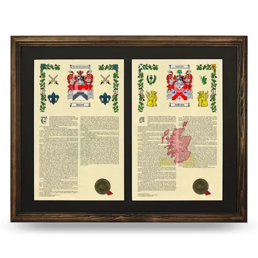 Double Armorial History Framed- Brown