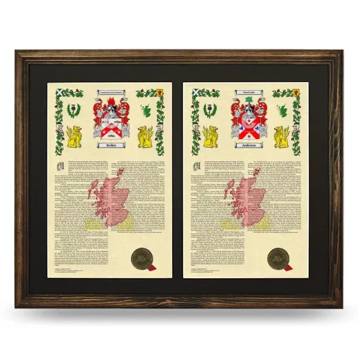Double Armorial History Framed- Brown