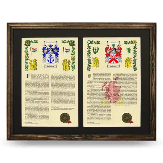 Double Armorial History Framed- Brown