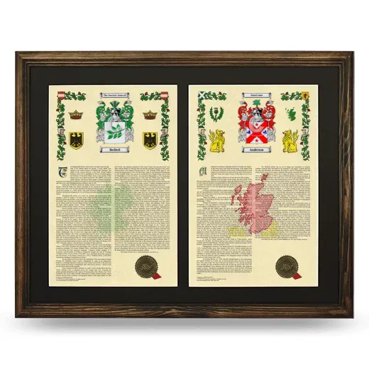 Double Armorial History Framed- Brown