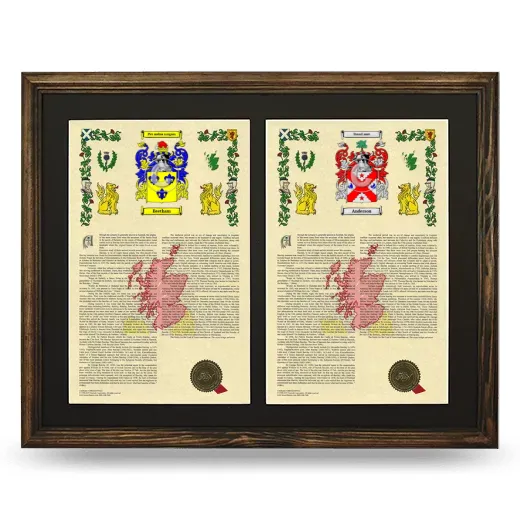 Double Armorial History Framed- Brown