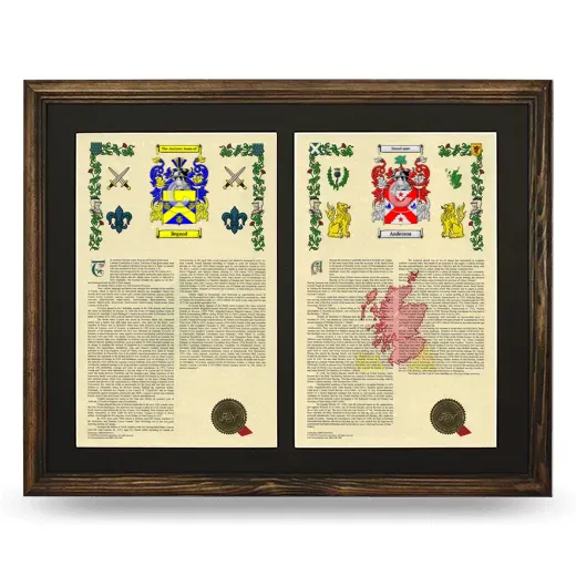 Double Armorial History Framed- Brown