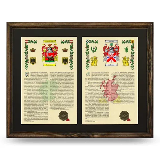 Double Armorial History Framed- Brown