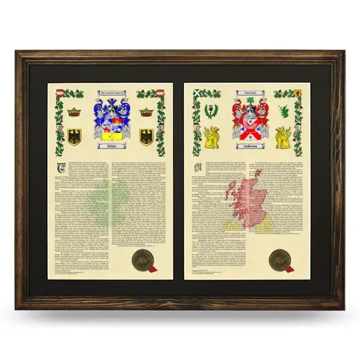 Double Armorial History Framed- Brown