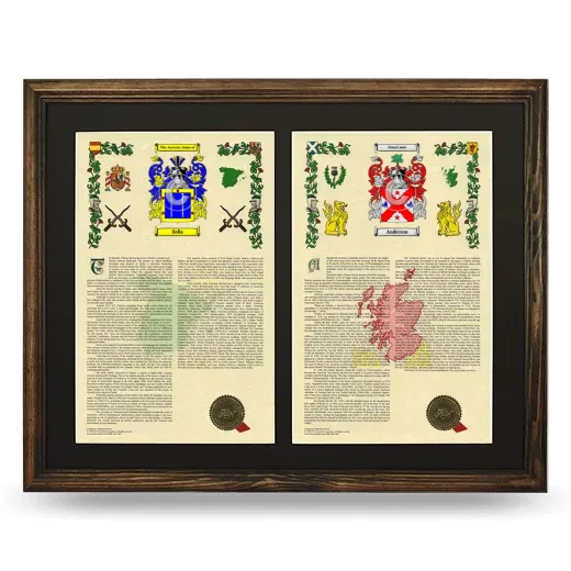 Double Armorial History Framed- Brown