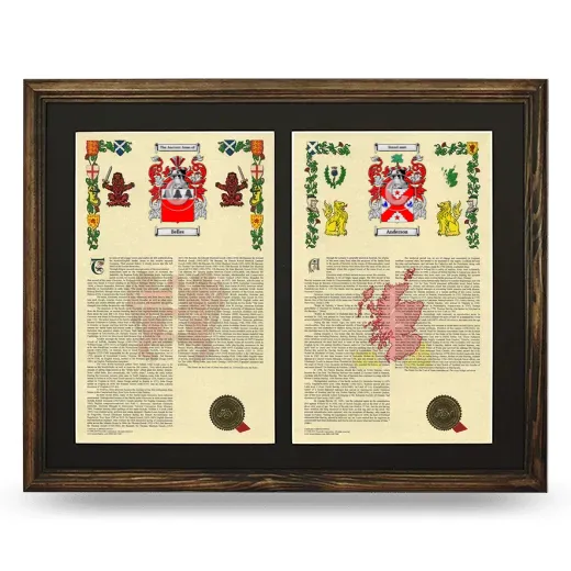 Double Armorial History Framed- Brown