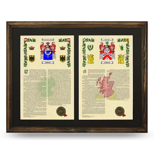 Double Armorial History Framed- Brown