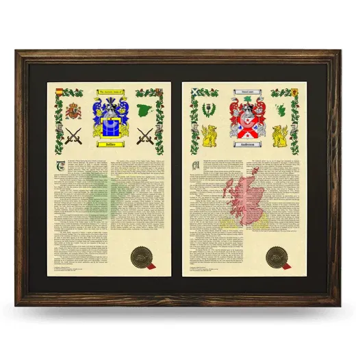 Double Armorial History Framed- Brown