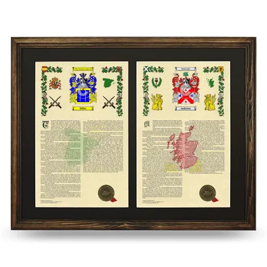 Double Armorial History Framed- Brown