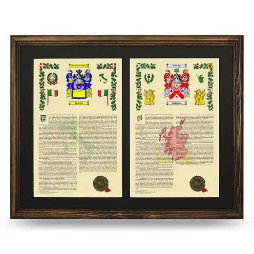 Double Armorial History Framed- Brown
