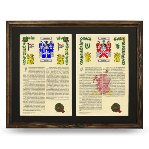 Double Armorial History Framed- Brown