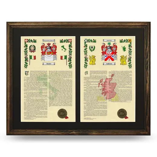 Double Armorial History Framed- Brown