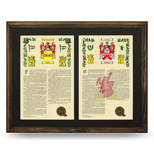 Double Armorial History Framed- Brown