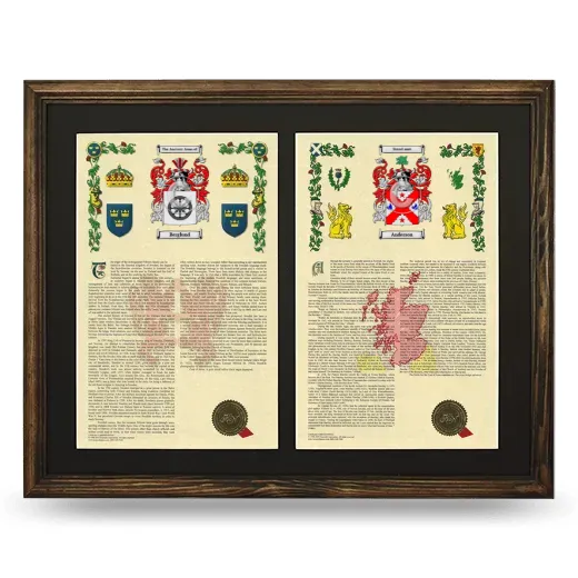Double Armorial History Framed- Brown