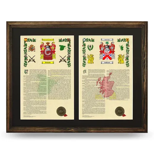 Double Armorial History Framed- Brown