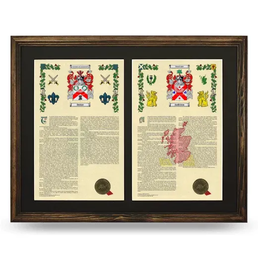 Double Armorial History Framed- Brown