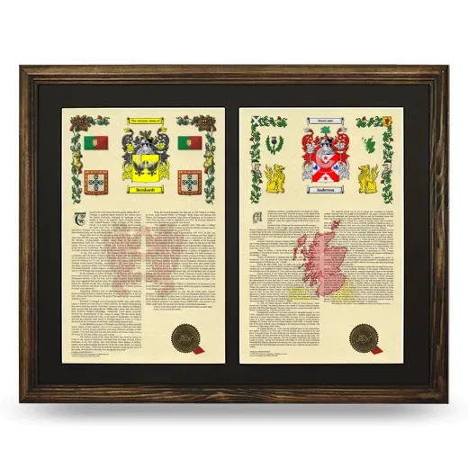 Double Armorial History Framed- Brown