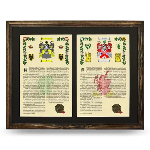 Double Armorial History Framed- Brown