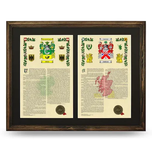 Double Armorial History Framed- Brown