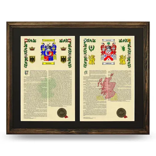 Double Armorial History Framed- Brown