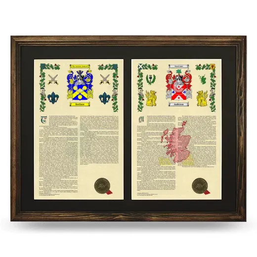 Double Armorial History Framed- Brown