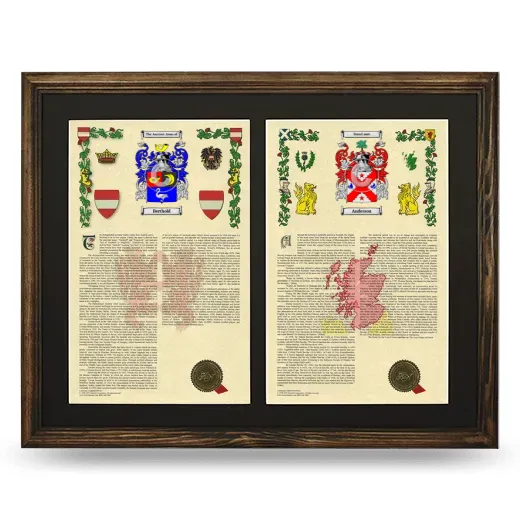 Double Armorial History Framed- Brown
