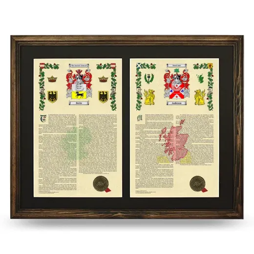 Double Armorial History Framed- Brown
