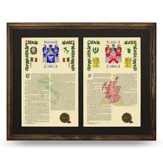 Double Armorial History Framed- Brown