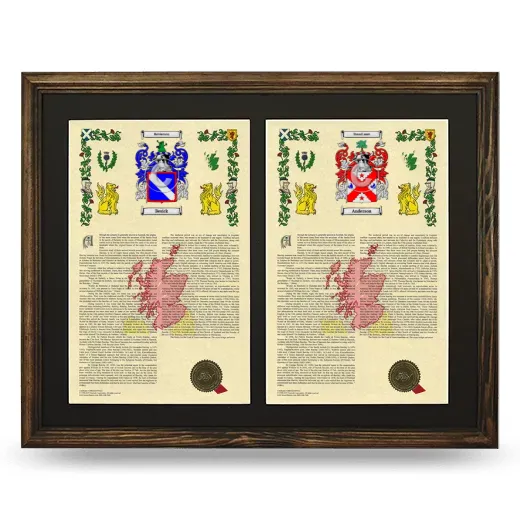 Double Armorial History Framed- Brown