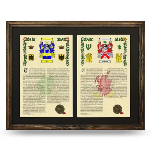 Double Armorial History Framed- Brown