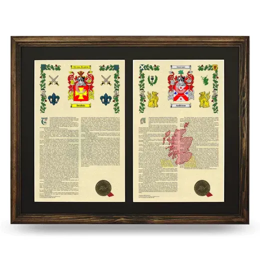 Double Armorial History Framed- Brown