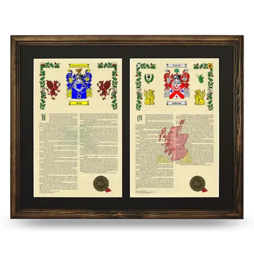 Double Armorial History Framed- Brown