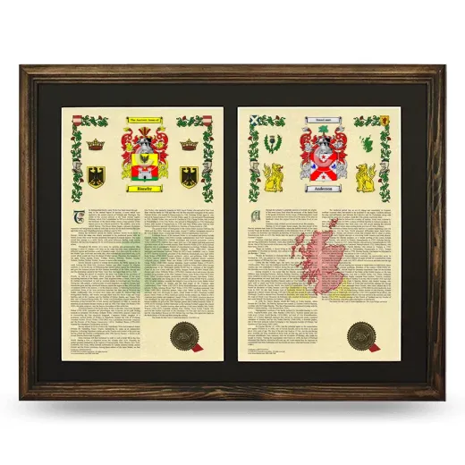 Double Armorial History Framed- Brown