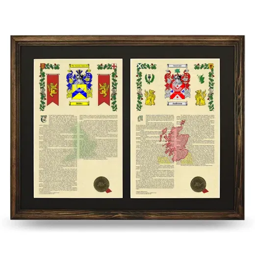 Double Armorial History Framed- Brown