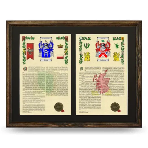 Double Armorial History Framed- Brown