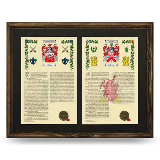 Double Armorial History Framed- Brown