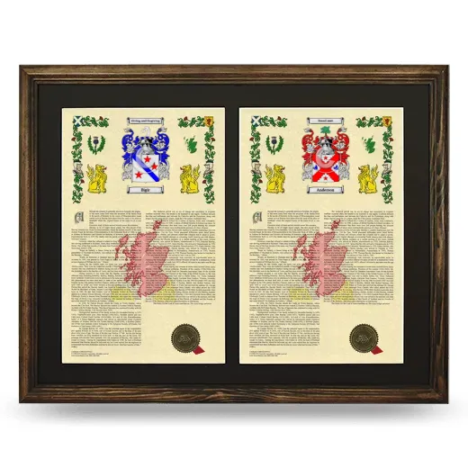 Double Armorial History Framed- Brown