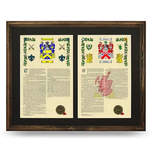 Double Armorial History Framed- Brown