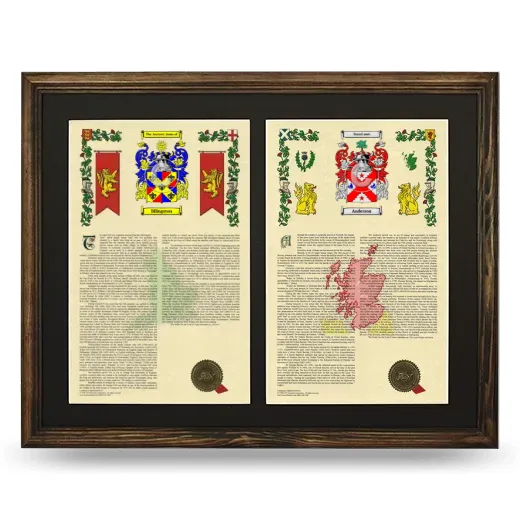 Double Armorial History Framed- Brown