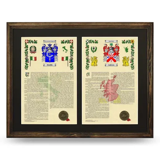 Double Armorial History Framed- Brown