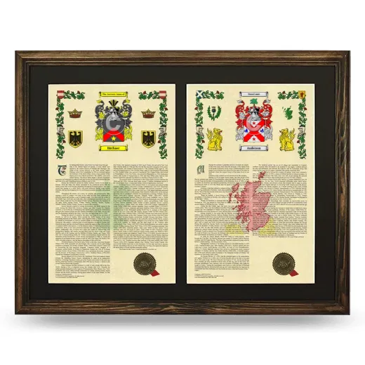 Double Armorial History Framed- Brown