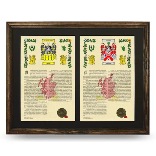 Double Armorial History Framed- Brown