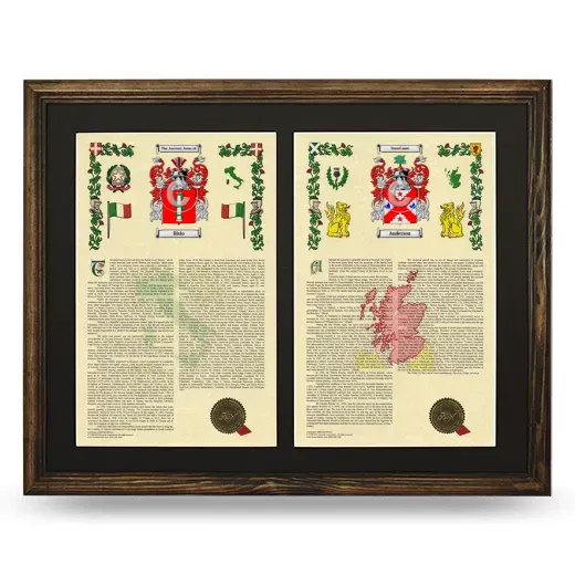 Double Armorial History Framed- Brown