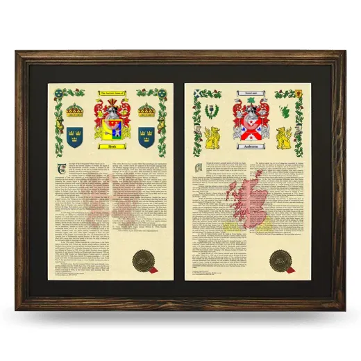 Double Armorial History Framed- Brown