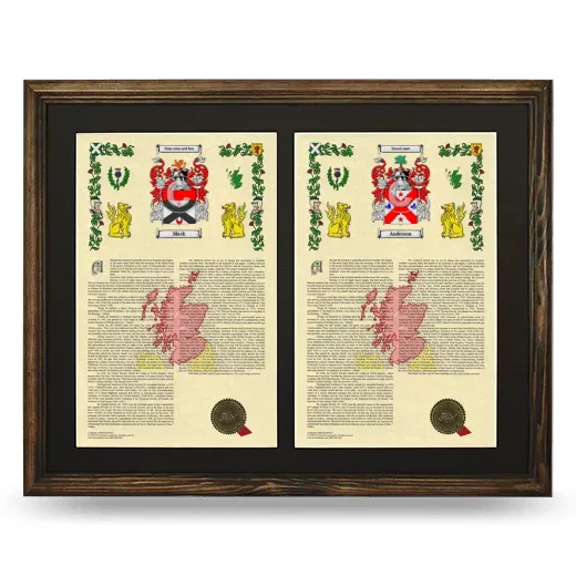Double Armorial History Framed- Brown