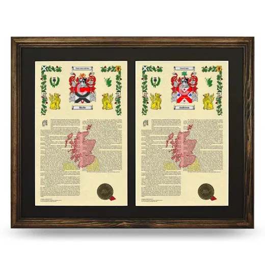 Double Armorial History Framed- Brown