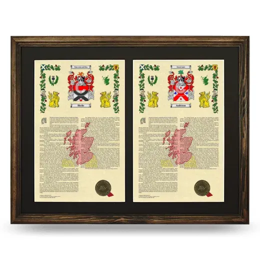 Double Armorial History Framed- Brown