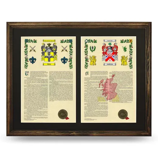 Double Armorial History Framed- Brown