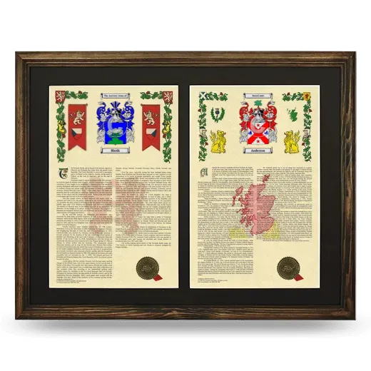 Double Armorial History Framed- Brown