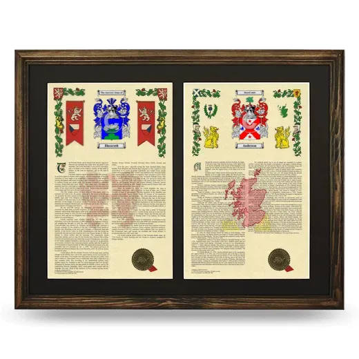 Double Armorial History Framed- Brown